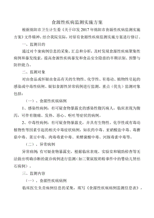 食源性疾病监测实施方案.docx