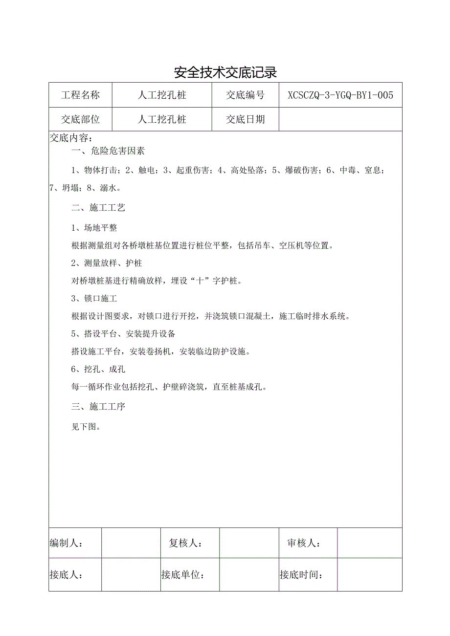 人工挖孔桩安全技术交底.docx_第1页