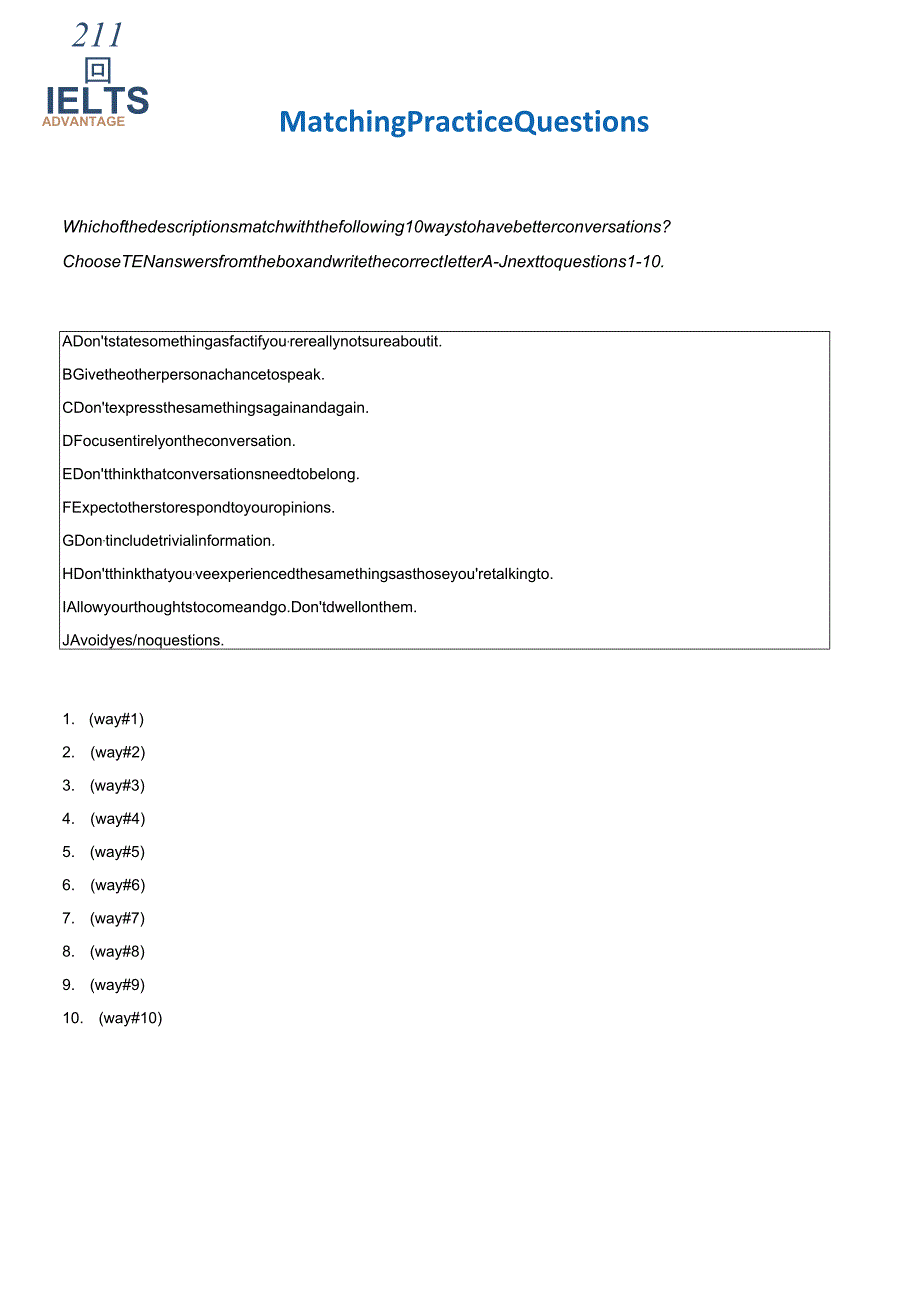 2024剑桥雅思讲义Matching_Practice_Questions_1.docx_第1页