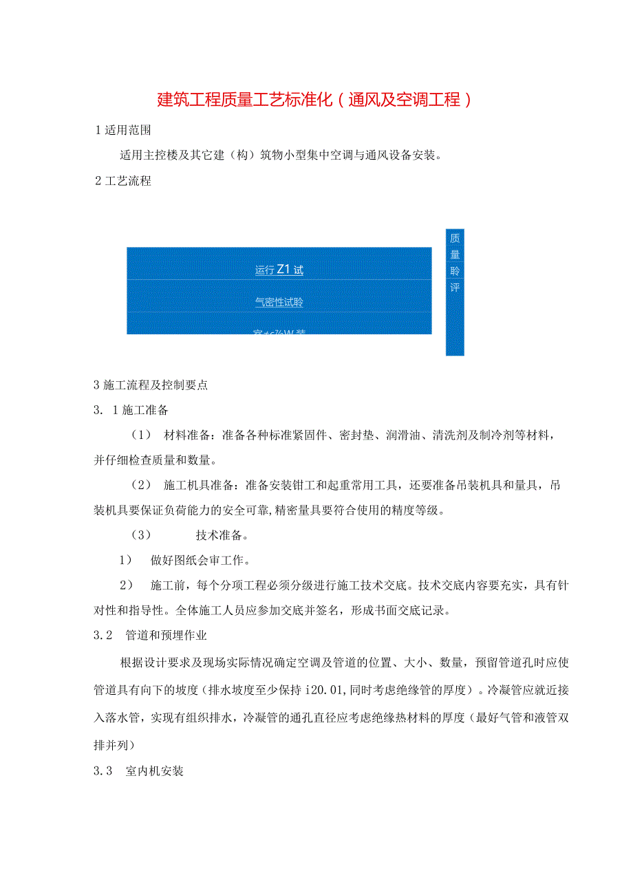 建筑工程质量工艺标准化（通风及空调工程）.docx_第1页