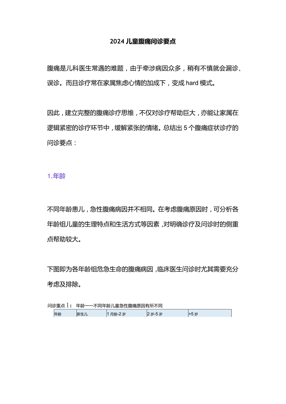 2024儿童腹痛问诊要点.docx_第1页