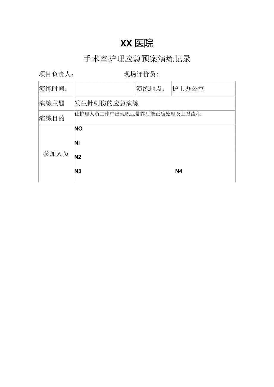 手术室护理应急预案演练记录.docx_第1页