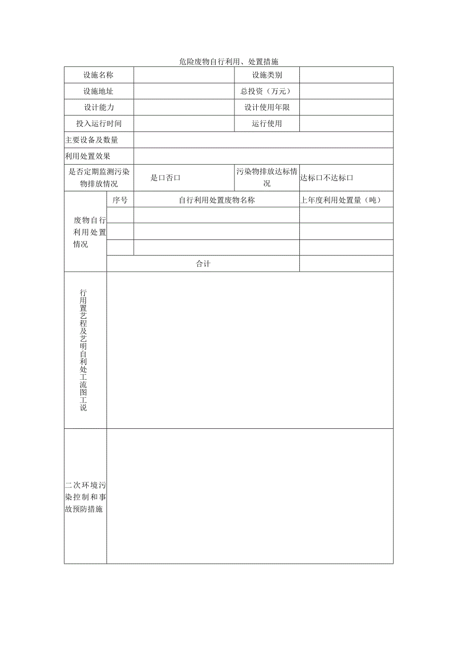 危险废物自行利用、处置措施.docx_第1页