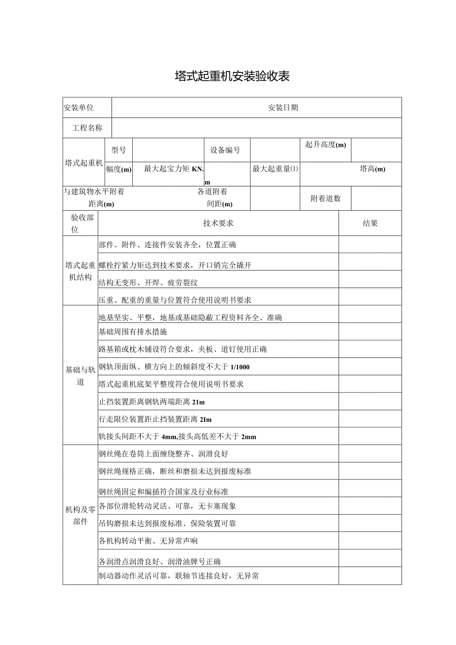 塔式起重机安装验收表.docx_第1页