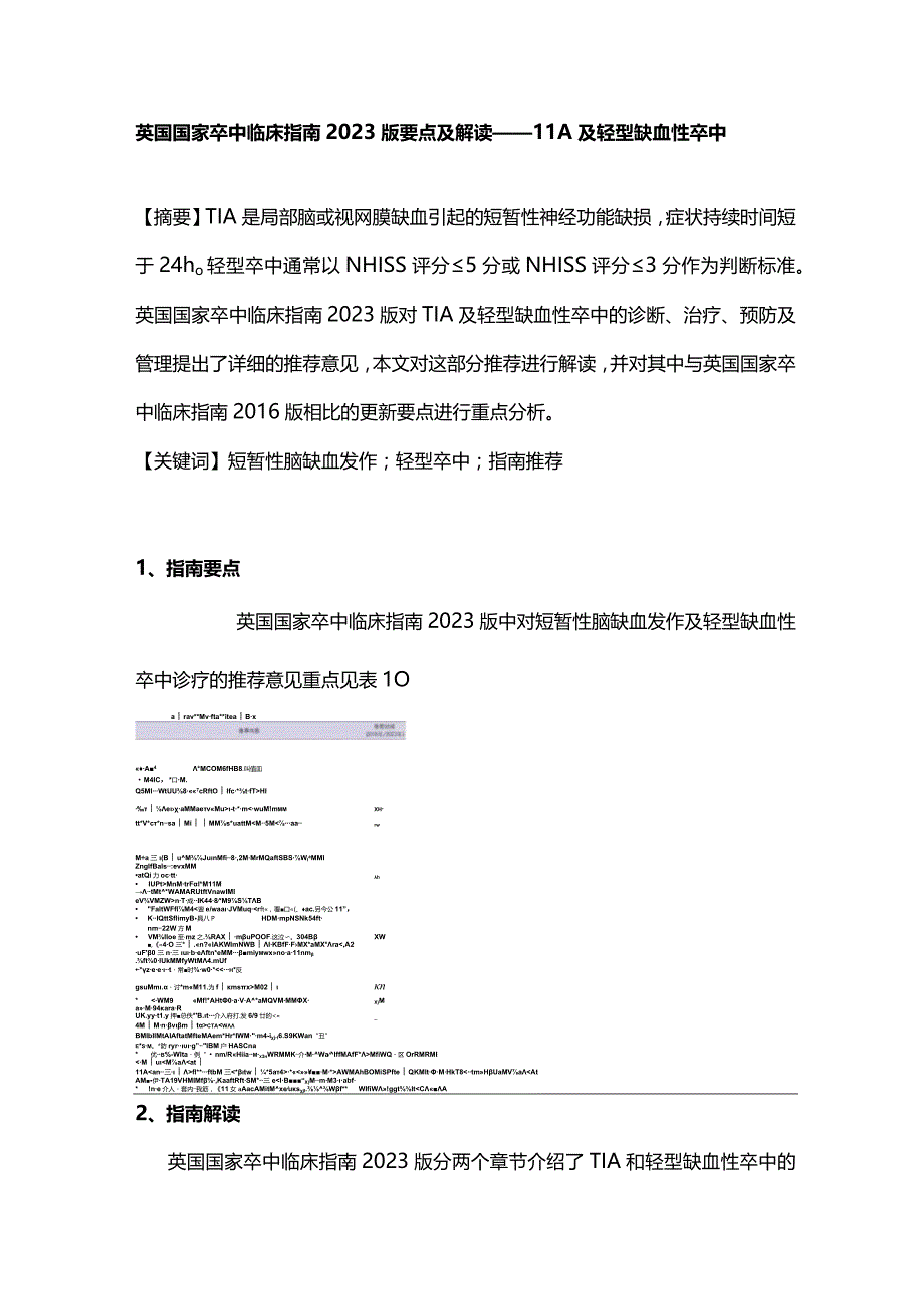 英国国家卒中临床指南2023版要点及解读——TIA及轻型缺血性卒中.docx_第1页