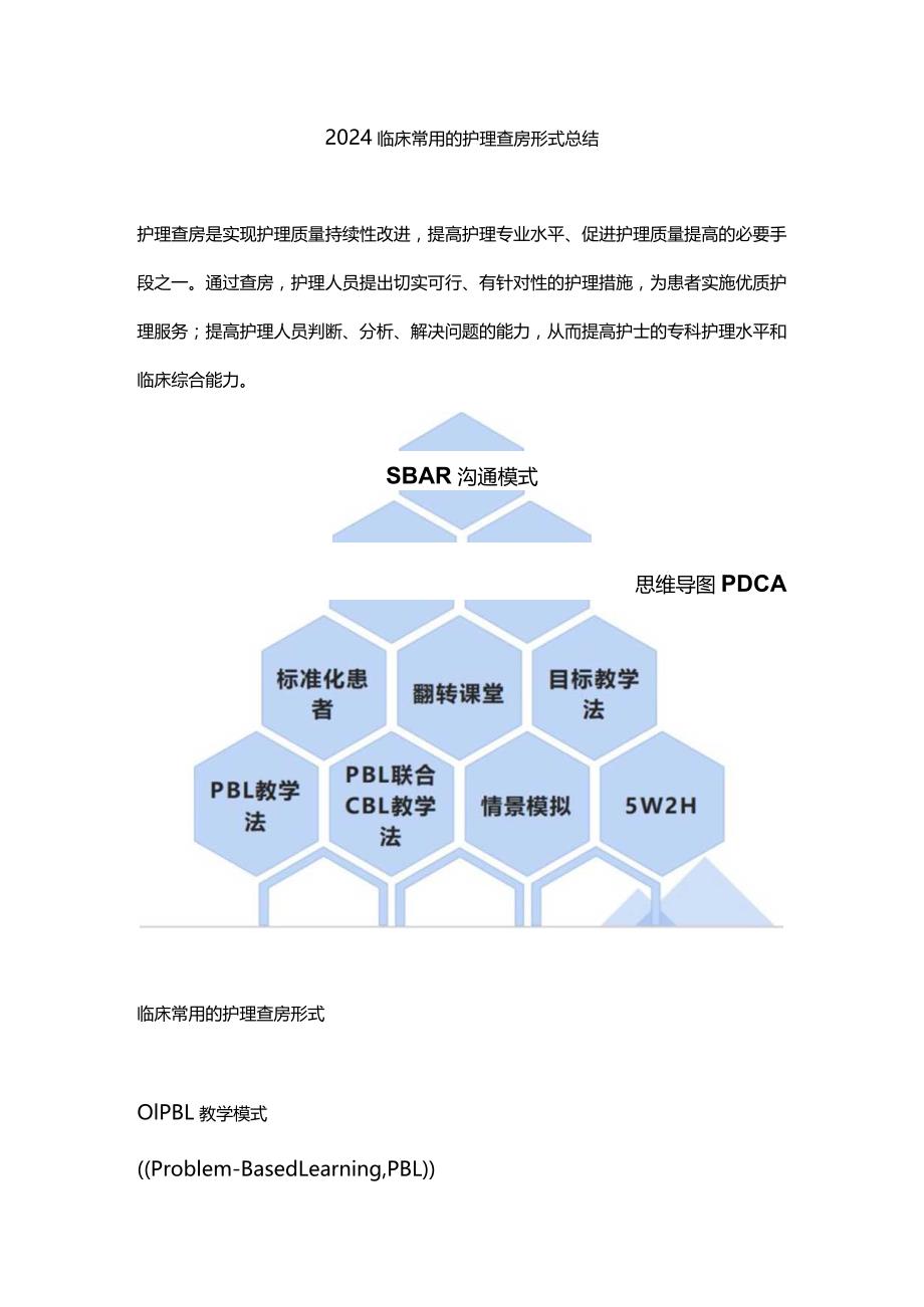 2024临床常用的护理查房形式总结.docx_第1页