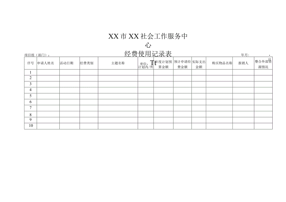 经费使用记录表.docx_第1页