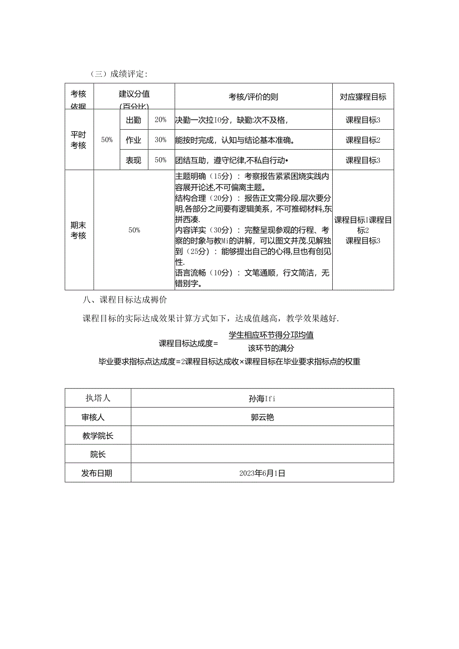 1923S02007-专业考察-课程教学大纲.docx_第3页