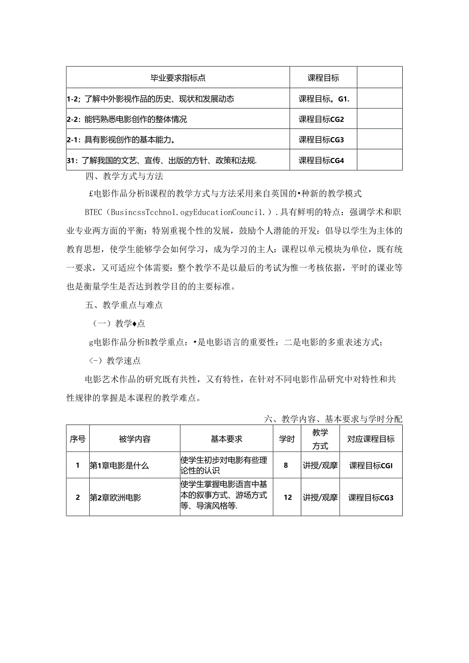 0823D00043-电影作品分析-2023版人才培养方案课程教学大纲.docx_第2页