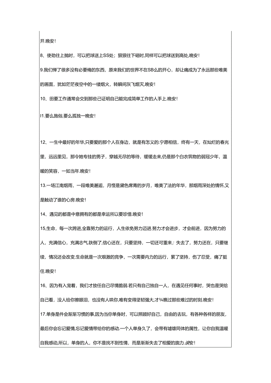 2024年年每日一句晚安心语朋友圈大集合64条.docx_第2页