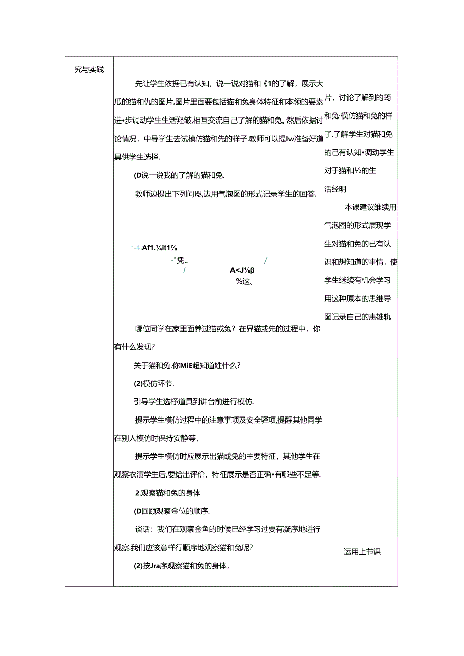 8.猫和兔（第1课时）_教学设计 人教鄂教版（2024）科学一年级上册.docx_第2页