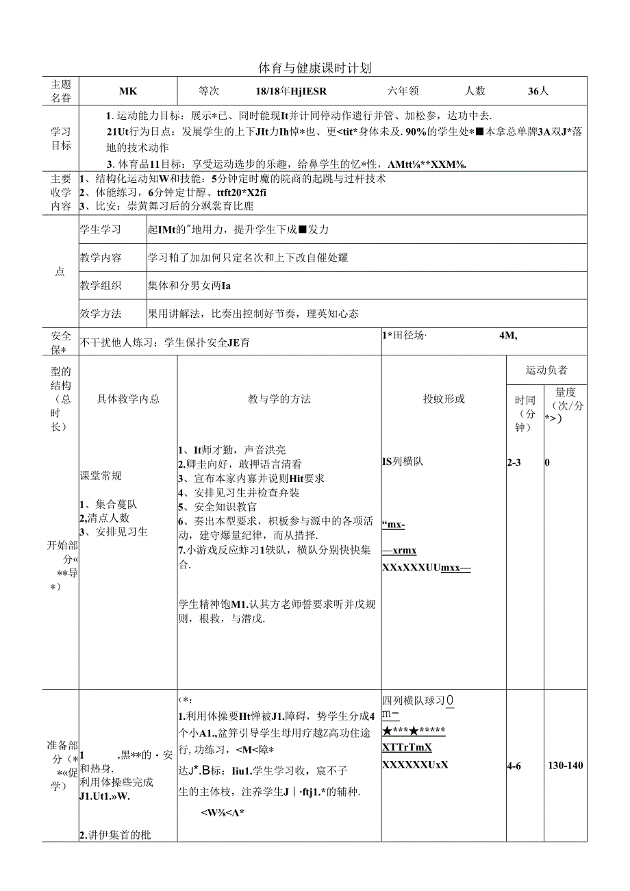 体育6年级 18跳跃 大单元课时教案.docx_第1页