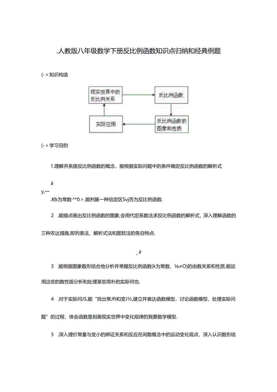 2024年反比例函数知识点归纳重点.docx_第1页