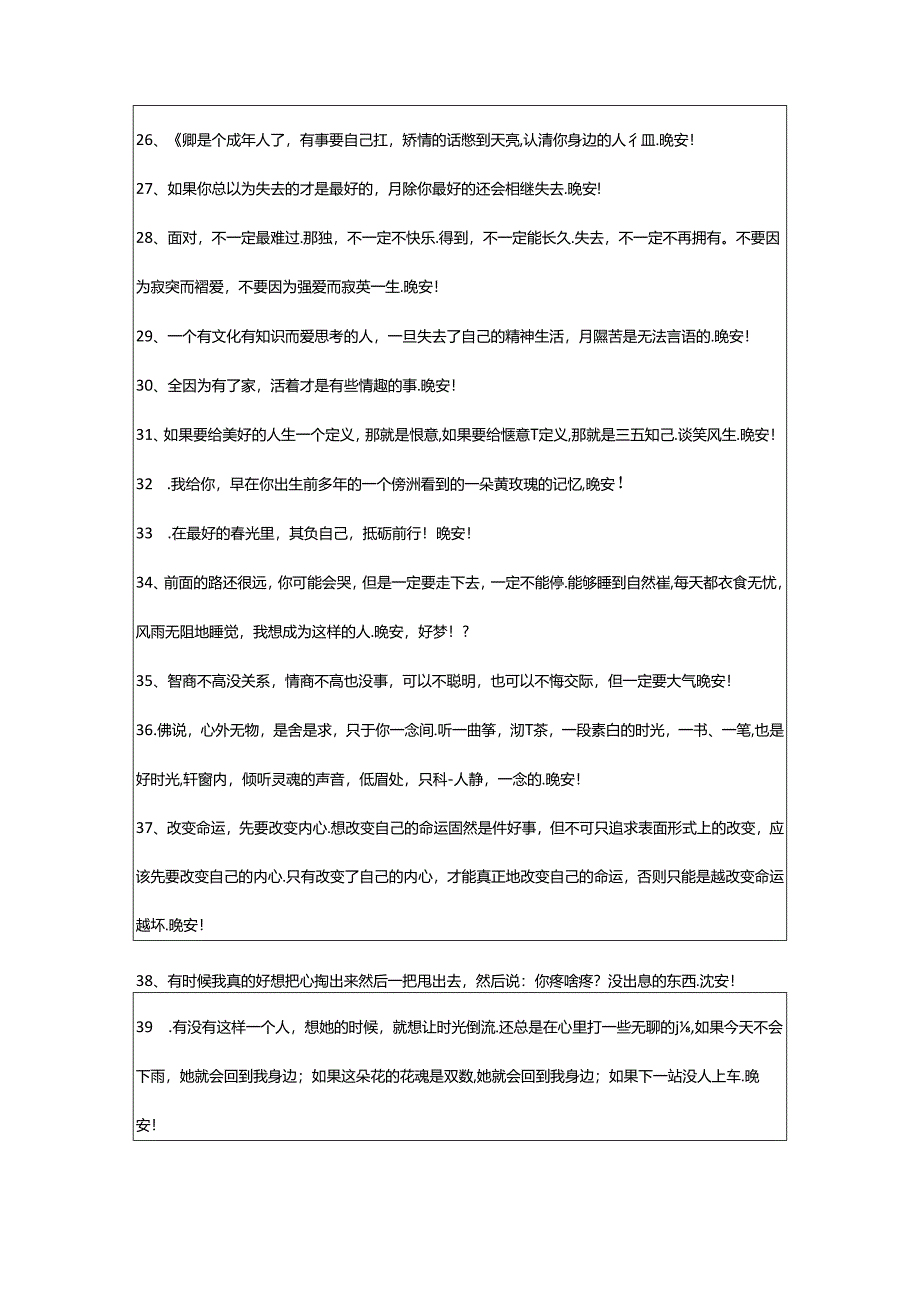 2024年年通用晚安语录朋友圈汇编80句.docx_第3页