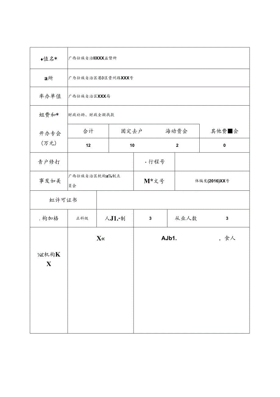 事业单位设立登记申请表（示范文本、空表）.docx_第2页