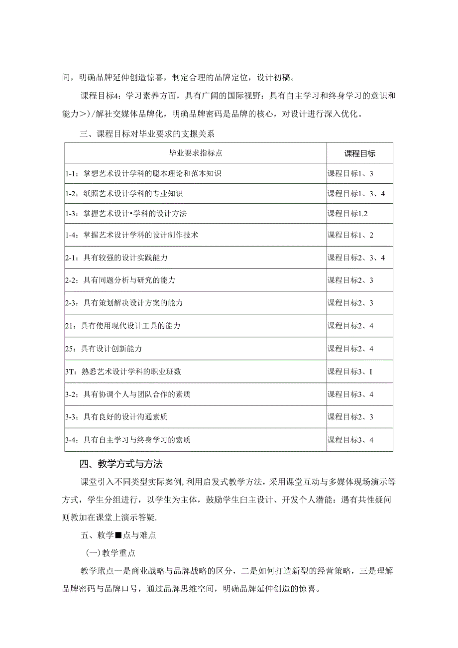 0823S11013-《 品牌策划》-2023版人才培养方案课程教学大纲.docx_第2页