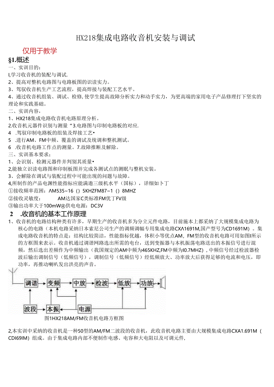 使用CXA1691制作HX218收音机.docx_第1页