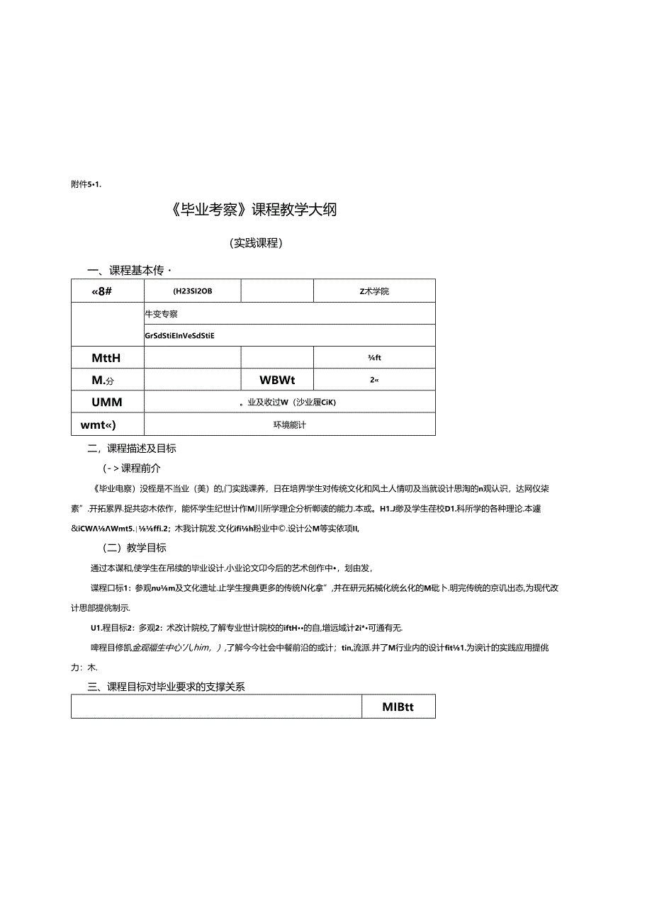 0823D1213-毕业考察-2023人才培养方案课程教学大纲.docx_第1页