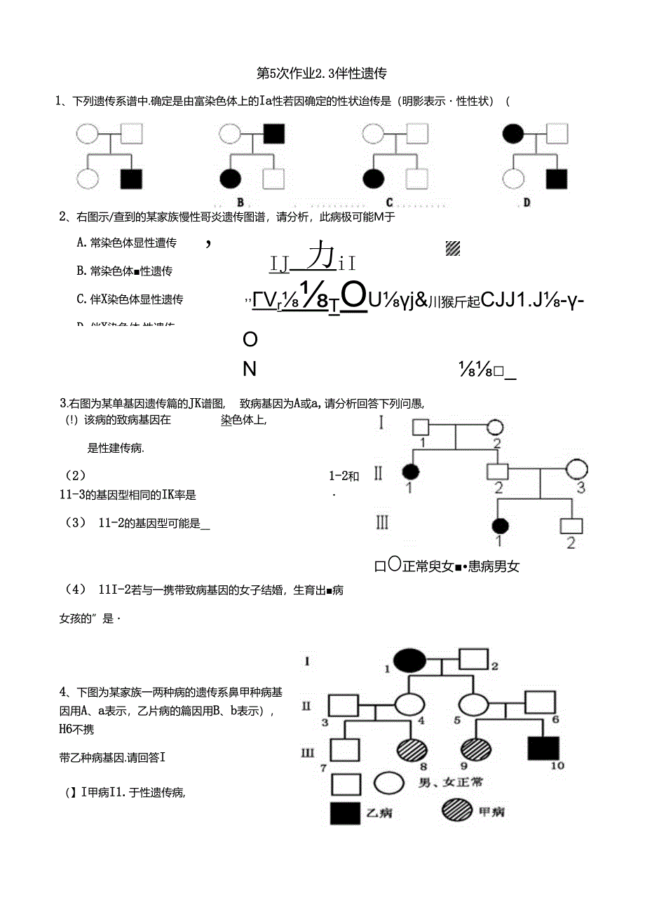 伴性遗传解题方法例题及练习.docx_第3页