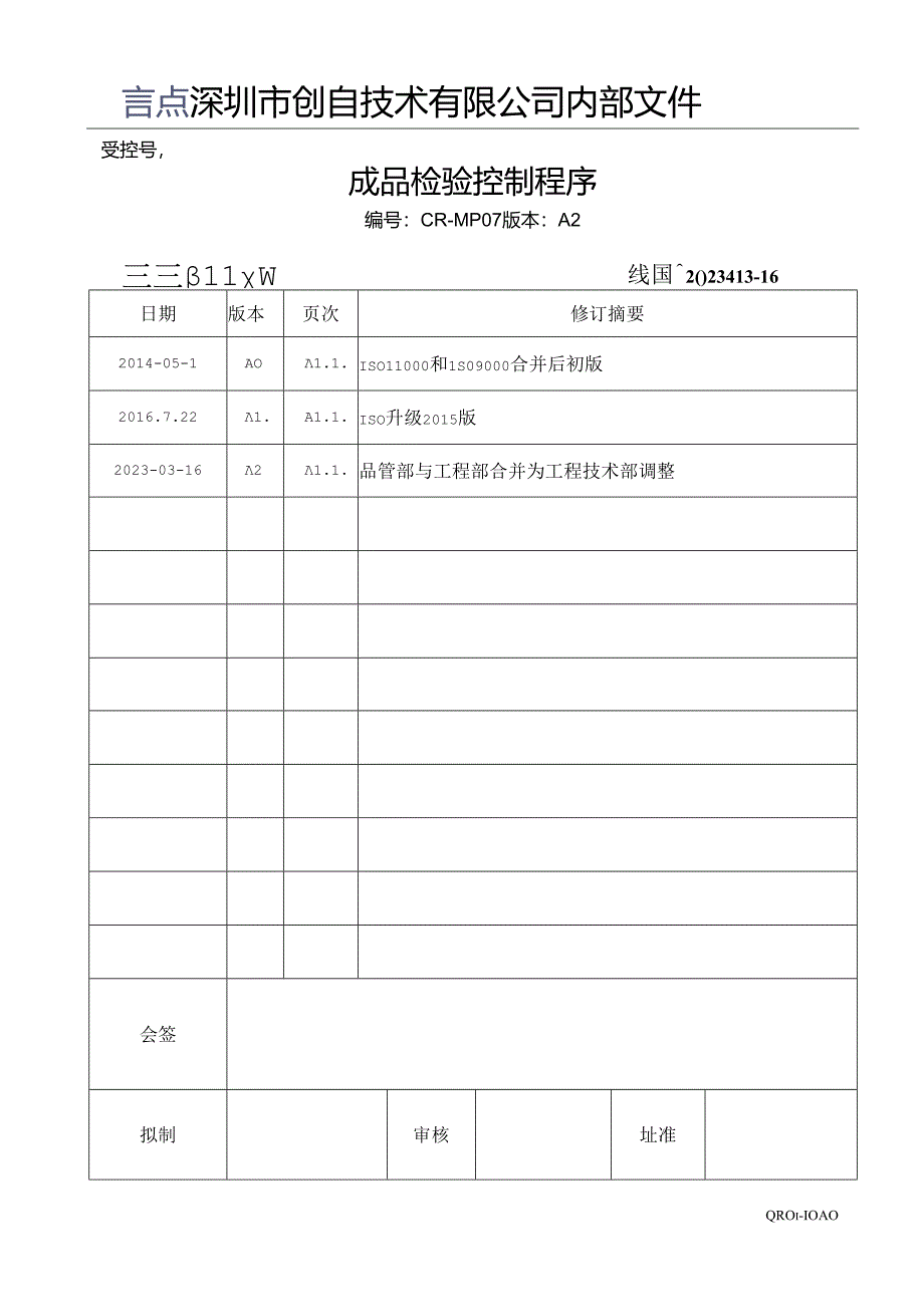 CR-MP07 成品检验控制程序 A.2.docx_第1页