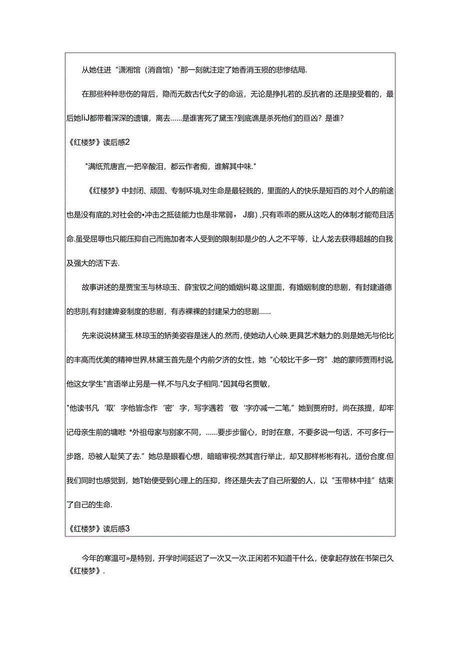 2024年《红楼梦》读后感篇(热门).docx_第2页