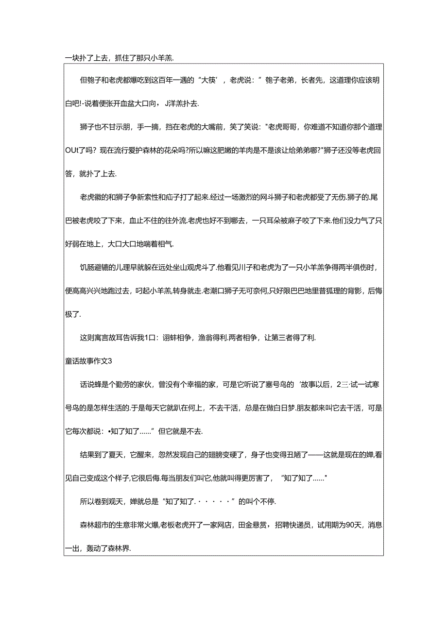 2024年童话故事作文篇（实用）.docx_第2页