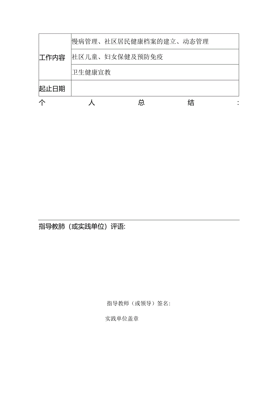 临床医学院本科生社区乡镇卫生院实习鉴定表.docx_第2页