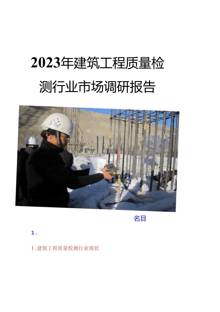 2023年建设工程质量检测行业市场调研报告.docx_第1页