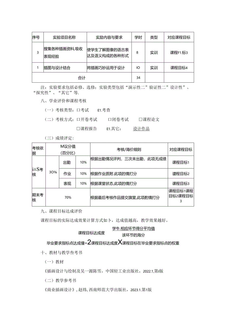 0823S11018-《插画设计》-2023版人才培养方案课程教学大纲.docx_第3页