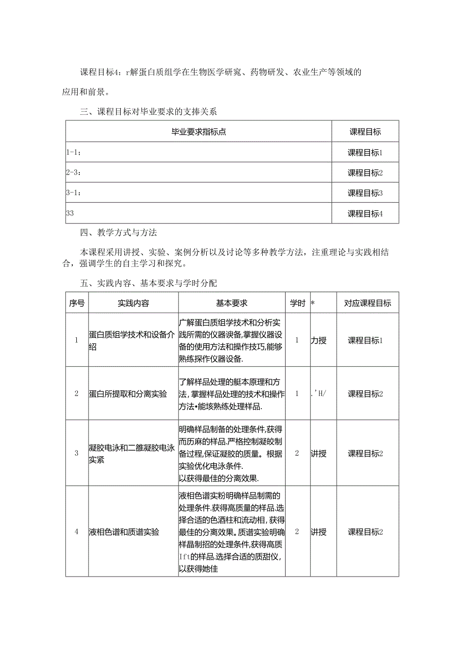 1223S09077-蛋白质组学技术和分析实践-2023版人才培养方案课程教学大纲.docx_第2页