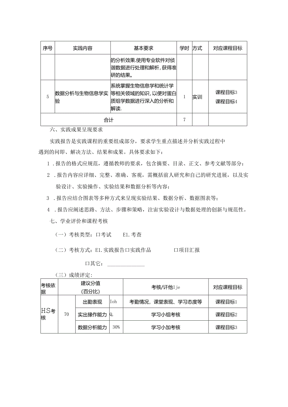 1223S09077-蛋白质组学技术和分析实践-2023版人才培养方案课程教学大纲.docx_第3页