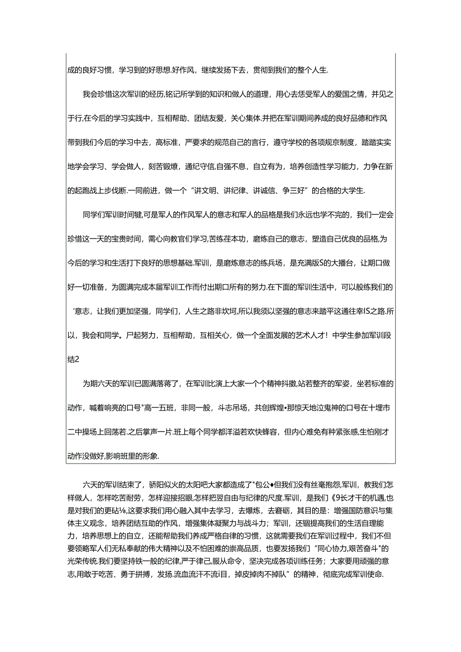 2024年中学生参加军训总结.docx_第2页