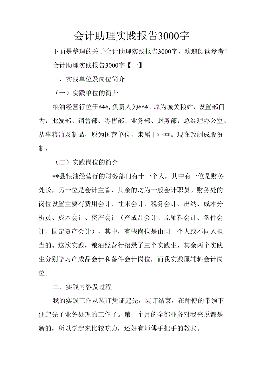 会计助理实践报告3000字.docx_第1页