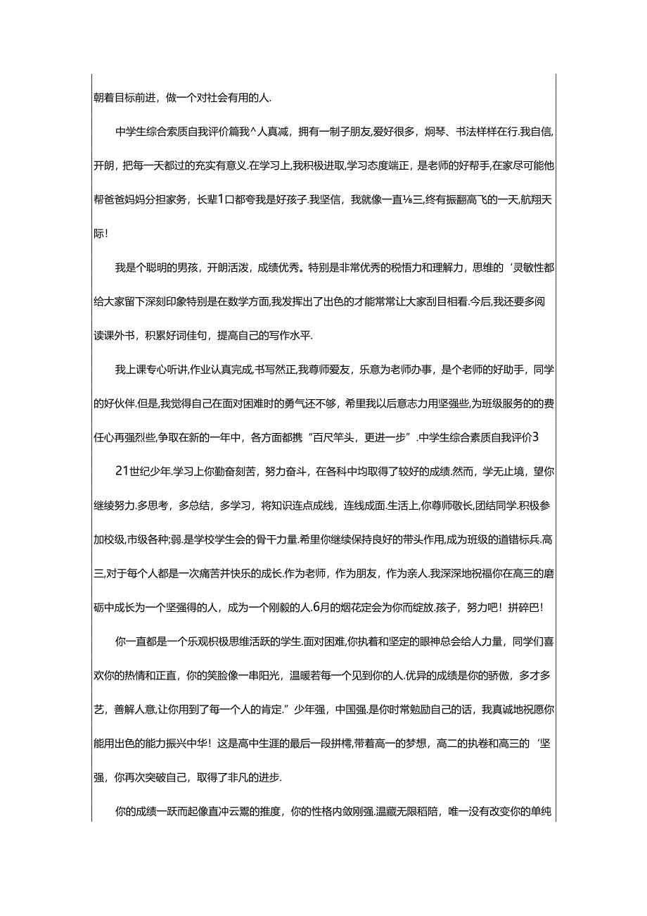 2024年中学生综合素质自我评价(精华).docx_第2页