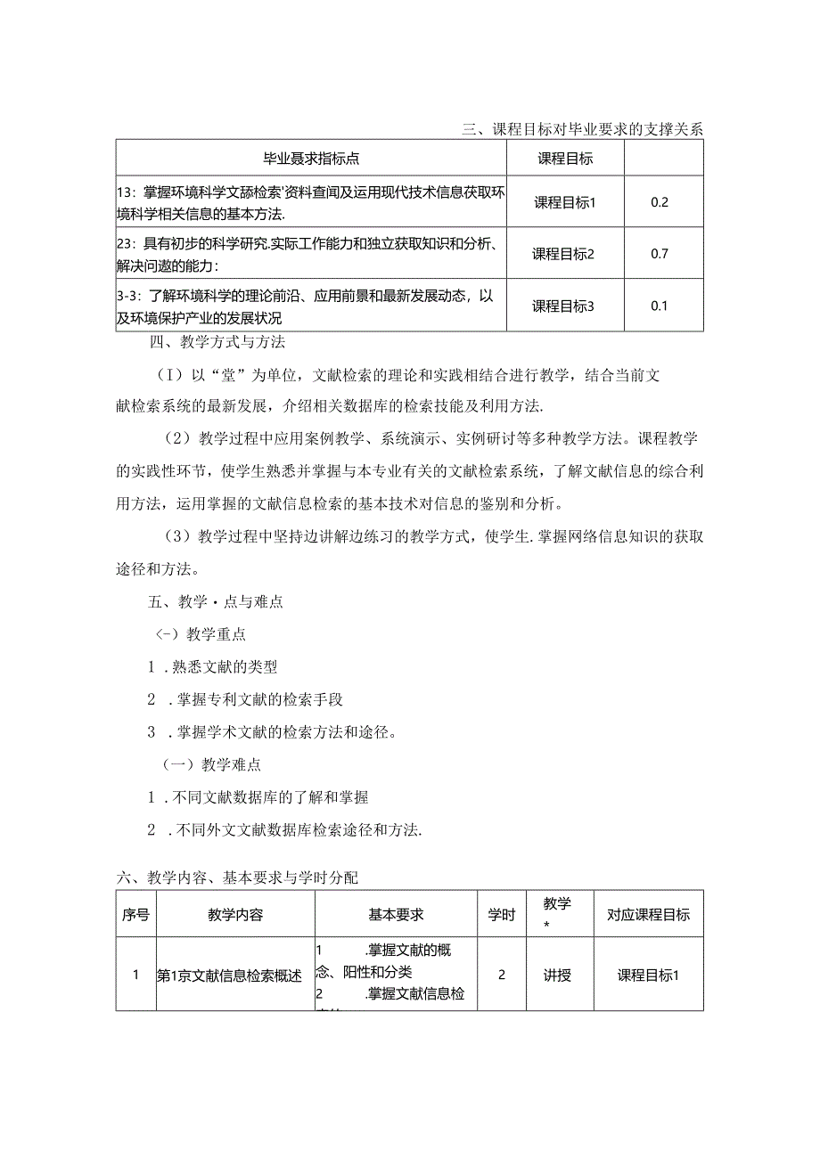 3823S01014-环境文献检索与论文写作-2023版人才培养方案课程教学大纲.docx_第2页