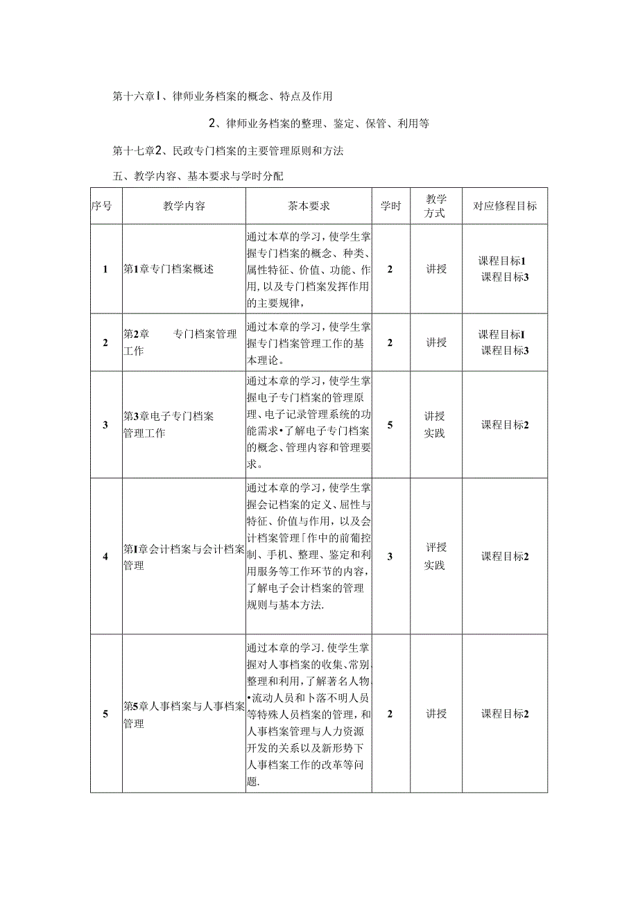 0423S06030-专门档案管理及实训-2023版人才培养方案课程教学大纲.docx_第3页