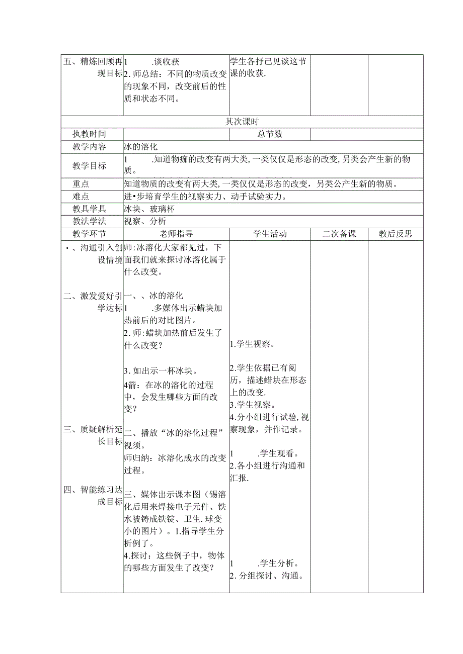 五年级上册科学教案－第4单元 第25课 物质变化了粤教版.docx_第2页