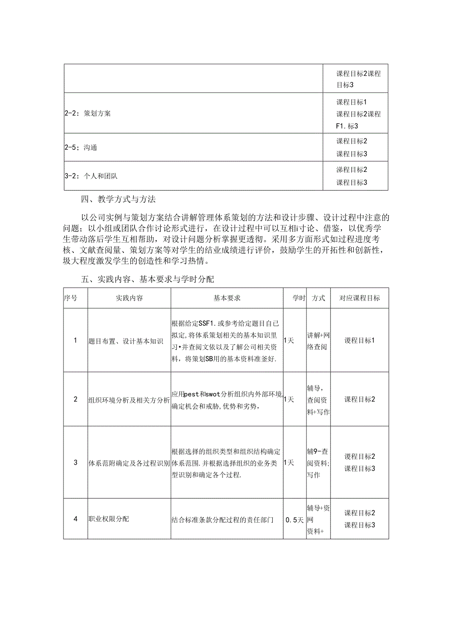 1523S08006-管理体系课程设计-2023版人才培养方案课程教学大纲.docx_第2页