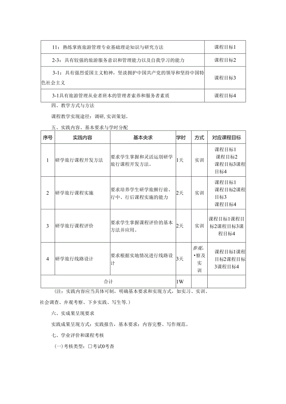 0423S07043-《研学旅游》实训-2023版人才培养方案课程教学大纲.docx_第2页