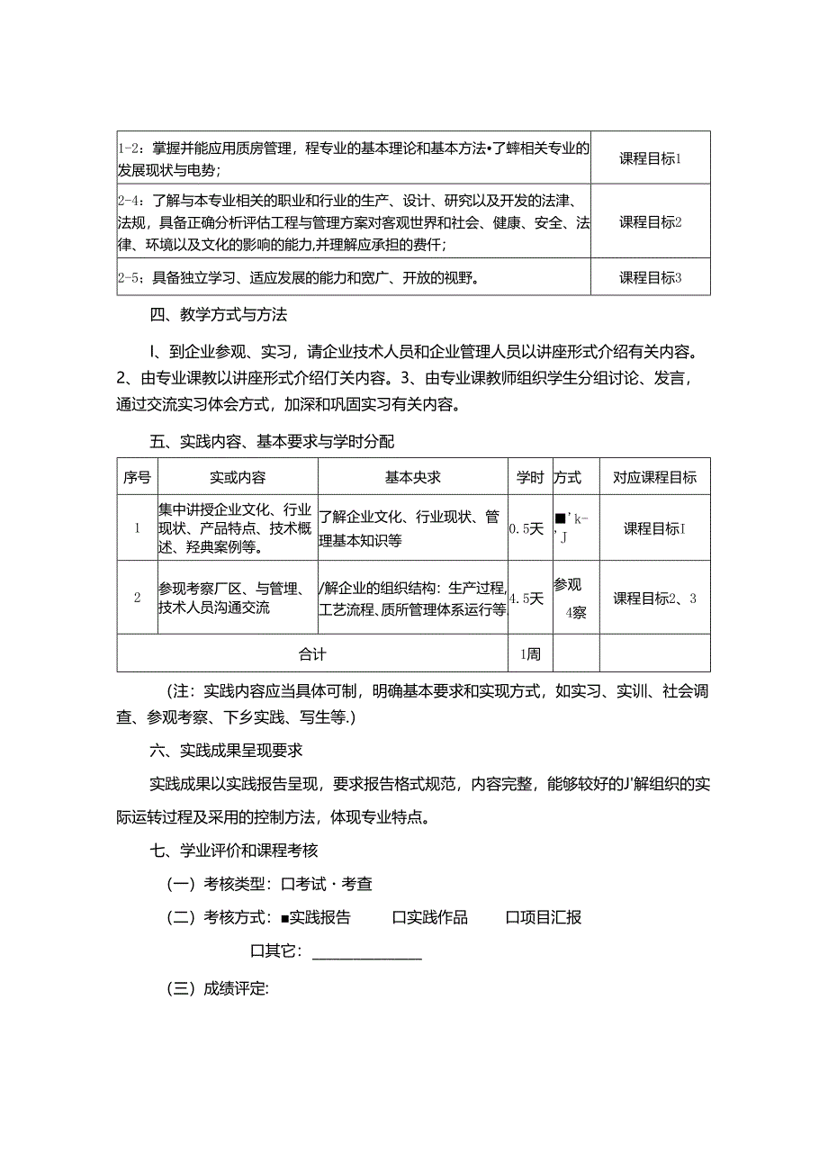 1523S08011-专业（认识）实习-2023版人才培养方案课程教学大纲.docx_第2页