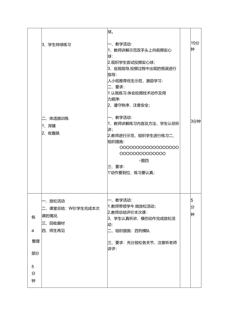 2024年秋七年级体育与健康《双手头上向前掷实心球》教案.docx_第3页