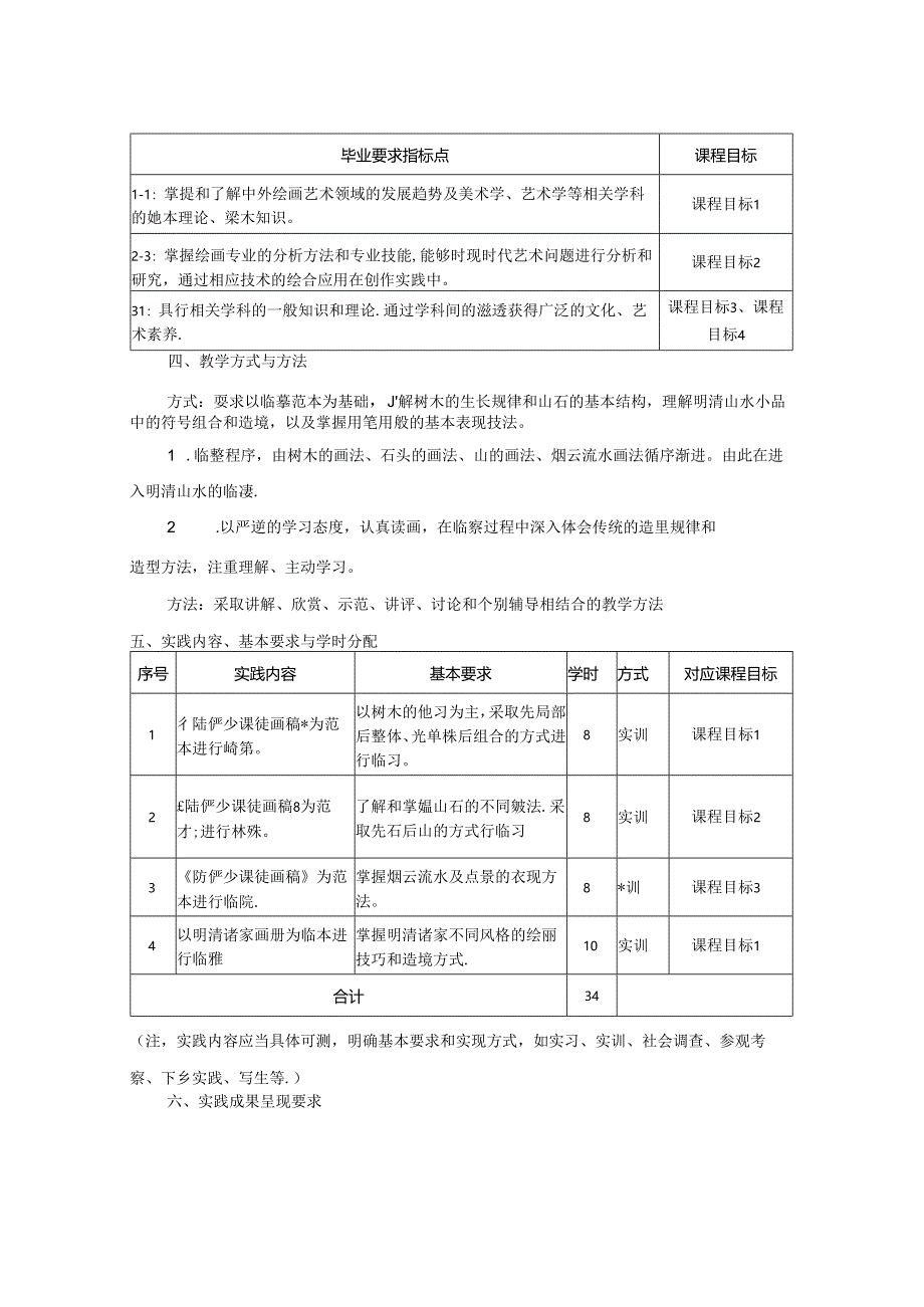 0823D13017-山水欣赏与临摹(实践)-2023版人才培养方案课程教学大纲.docx_第2页