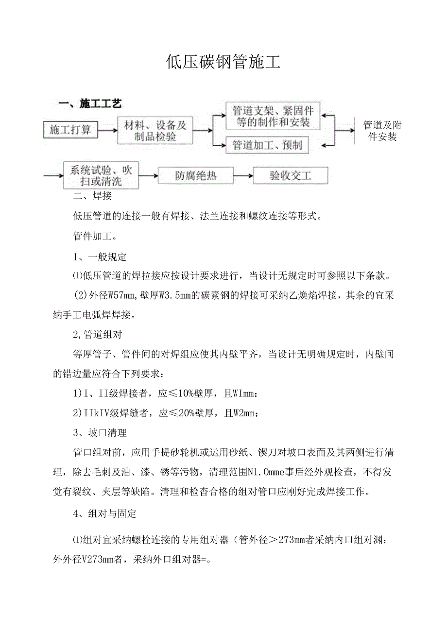 低压碳钢管施工.docx_第1页