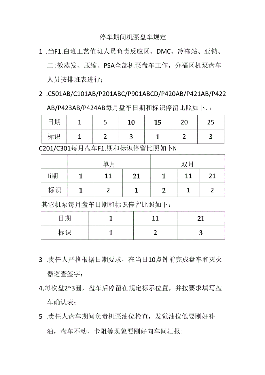 停车期间机泵盘车规定.docx_第1页