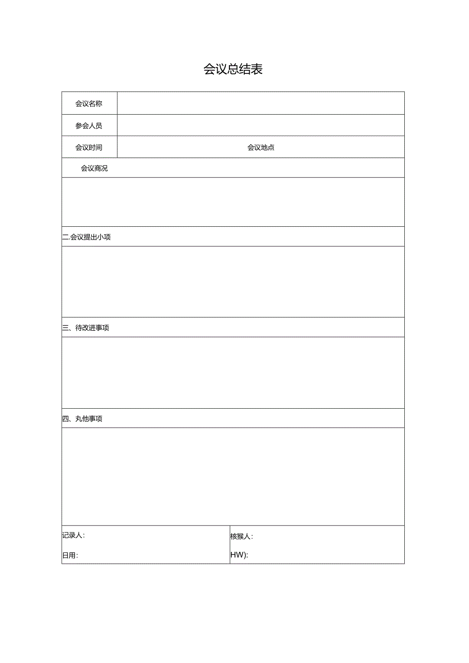 会议总结表.docx_第1页