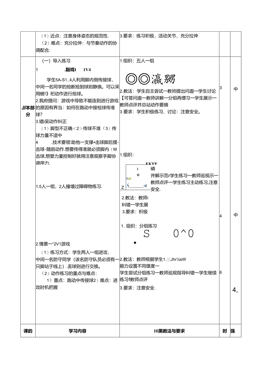 人教四年级体育与健康第13课局部战术配合撞墙2过1 大单元课时教案.docx_第2页