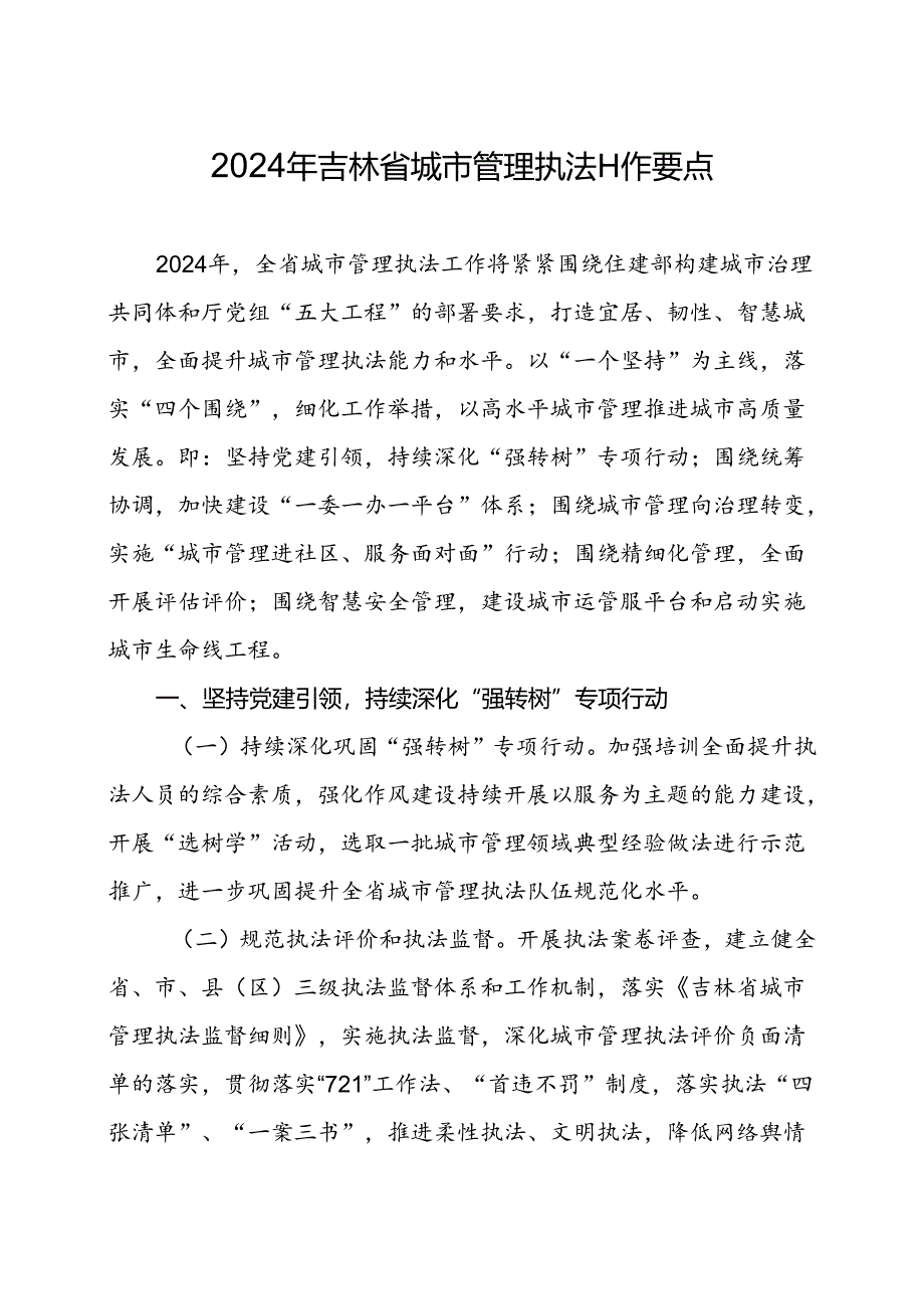 2024年吉林省城市管理执法工作要点.docx_第1页