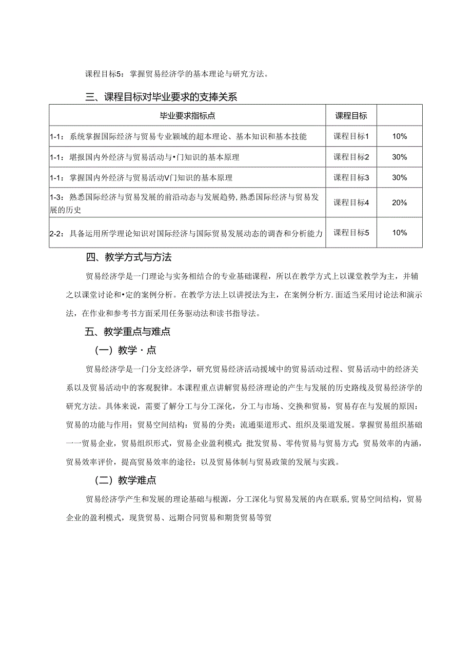 0323S02001-贸易经济学-2023版人才培养方案教学大纲.docx_第2页