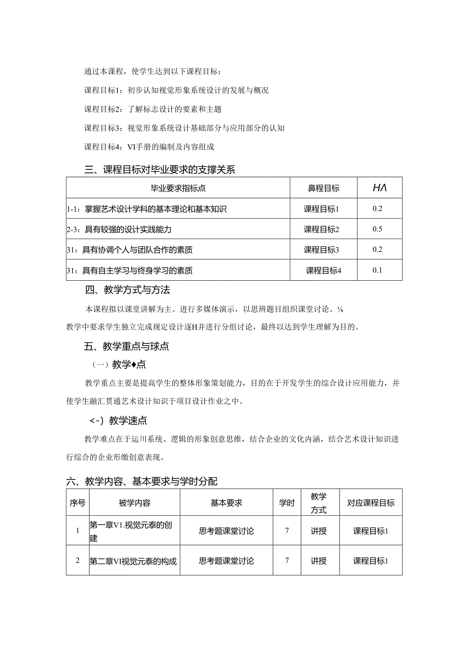 0823S11010-《视觉形象系统设计》-2023版人才培养方案课程教学大纲.docx_第2页