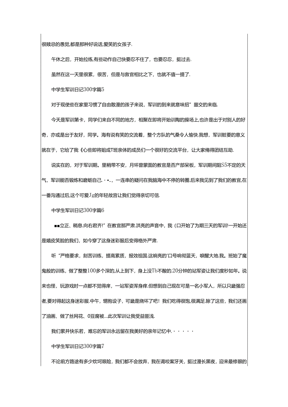 2024年中学生军训日记300字（精选篇）.docx_第3页